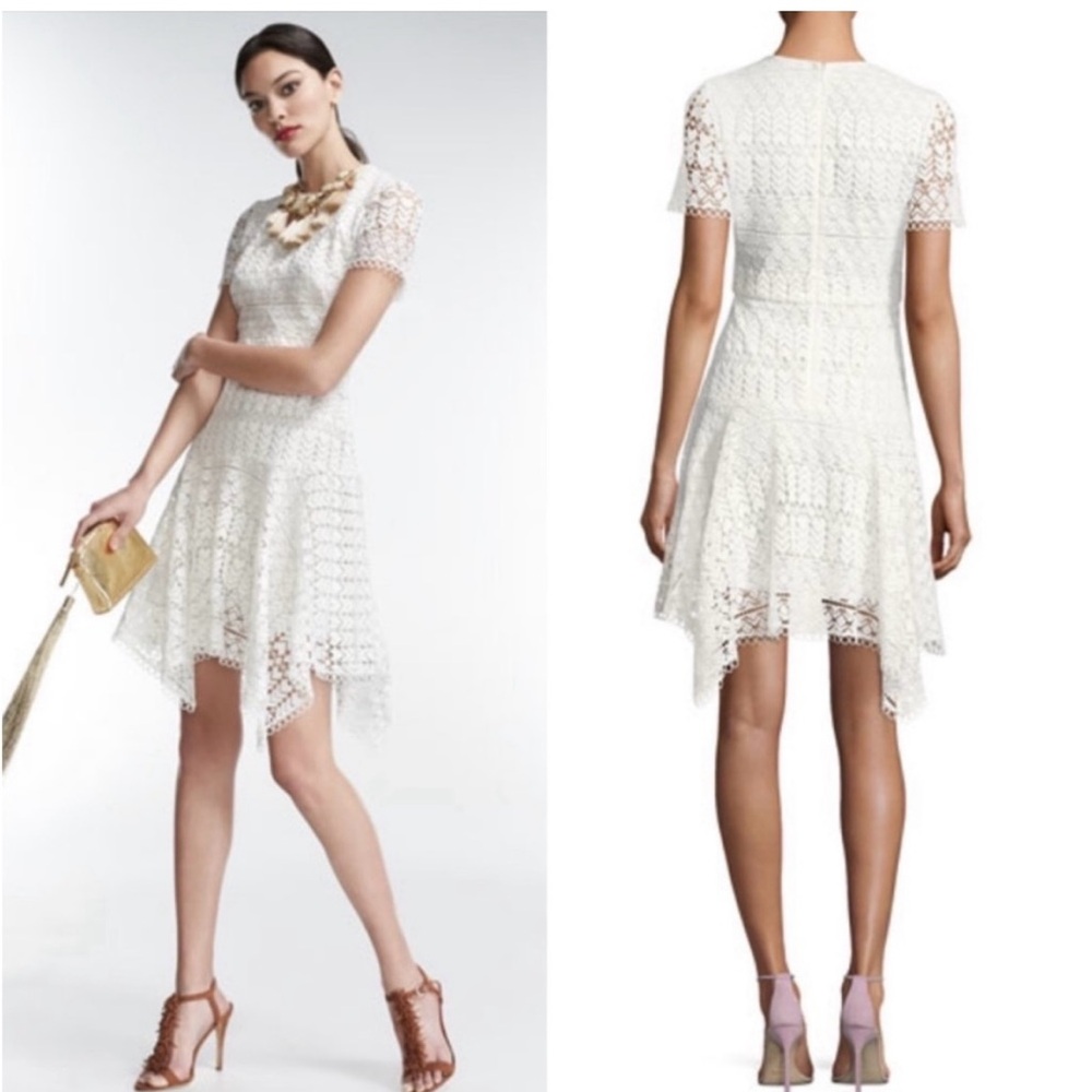 Shoshanna Laguna dress, White Asymmetrical Fit and Flare Dress.